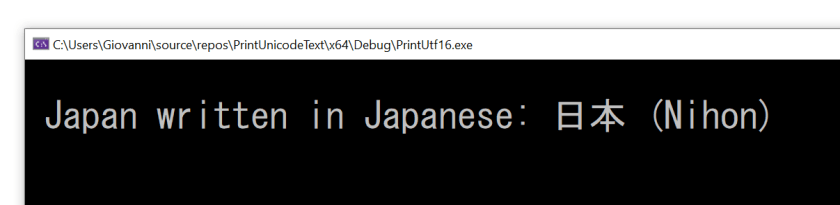How To Print Unicode Text To The Windows Console In C Giovanni