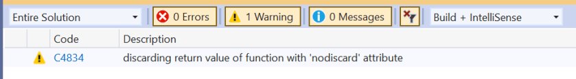 Visual Studio 2019 and [[nodiscard]] in its Default C++14 Mode ...
