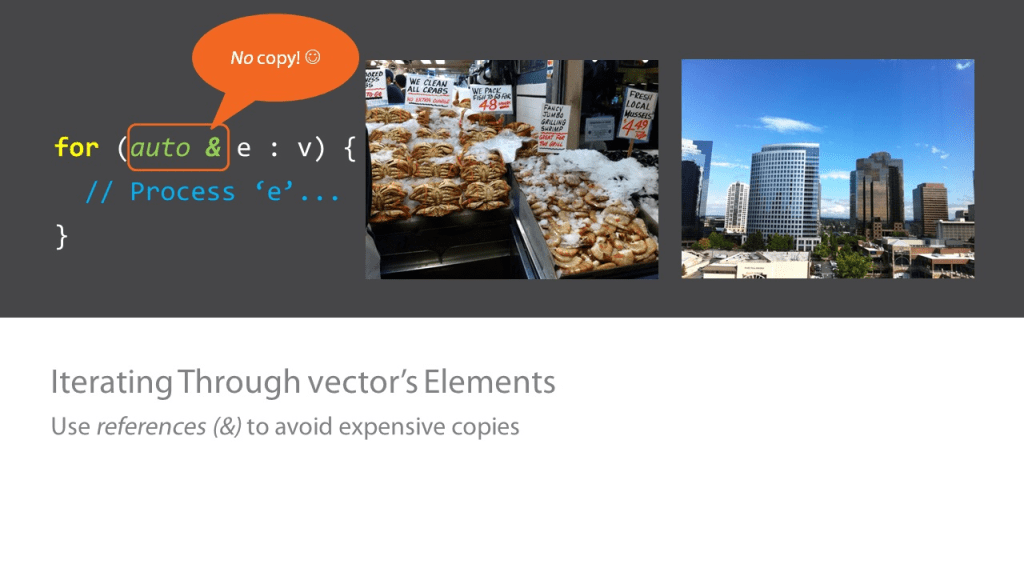 A slide from my course on Modern C++ from Scratch.